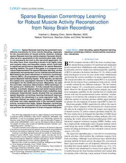 Sparse Bayesian Correntropy Learning for Robust Muscle Activity
  Reconstruction from Noisy Brain Recordings