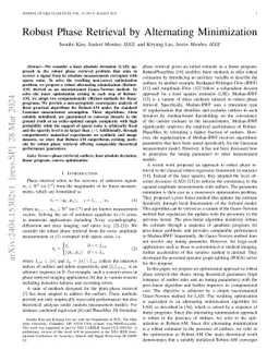 Robust Phase Retrieval by Alternating Minimization