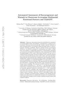 Automated Assessment of Encouragement and Warmth in Classrooms
  Leveraging Multimodal Emotional Features and ChatGPT