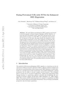 Fusing Pretrained ViTs with TCNet for Enhanced EEG Regression