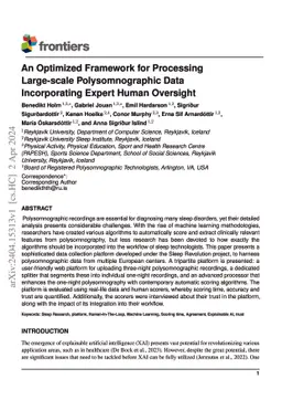 An Optimized Framework for Processing Large-scale Polysomnographic Data
  Incorporating Expert Human Oversight