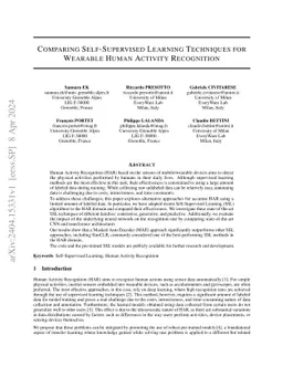 Comparing Self-Supervised Learning Techniques for Wearable Human
  Activity Recognition