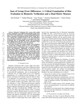 Sum of Group Error Differences: A Critical Examination of Bias
  Evaluation in Biometric Verification and a Dual-Metric Measure