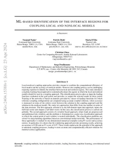 ML-based identification of the interface regions for coupling local and
  nonlocal models
