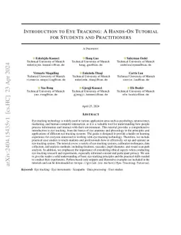 Introduction to Eye Tracking: A Hands-On Tutorial for Students and
  Practitioners