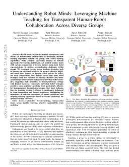 Understanding Robot Minds: Leveraging Machine Teaching for Transparent
  Human-Robot Collaboration Across Diverse Groups