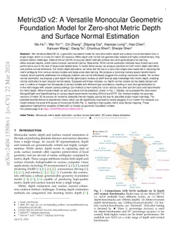 Metric3Dv2: A Versatile Monocular Geometric Foundation Model for Zero-shot Metric Depth and Surface Normal Estimation