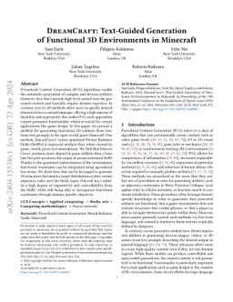 DreamCraft: Text-Guided Generation of Functional 3D Environments in
  Minecraft