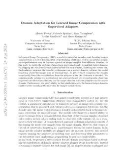 Domain Adaptation for Learned Image Compression with Supervised Adapters