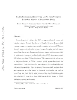Understanding and Improving CNNs with Complex Structure Tensor: A
  Biometrics Study