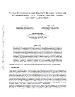 Neural Operator induced Gaussian Process framework for probabilistic
  solution of parametric partial differential equations