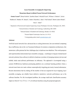 Layer Ensemble Averaging for Improving Memristor-Based Artificial Neural
  Network Performance