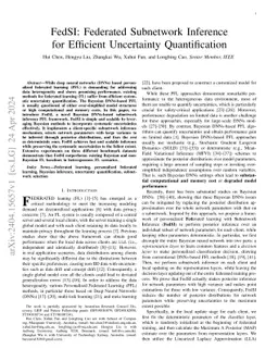 FedSI: Federated Subnetwork Inference for Efficient Uncertainty
  Quantification