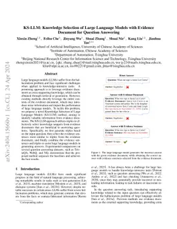 KS-LLM: Knowledge Selection of Large Language Models with Evidence
  Document for Question Answering