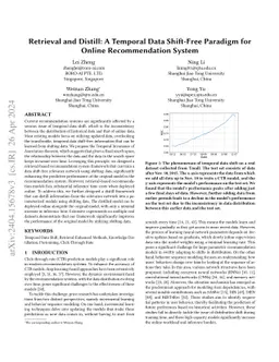 Retrieval and Distill: A Temporal Data Shift-Free Paradigm for Online Recommendation System