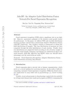 Ada-DF: An Adaptive Label Distribution Fusion Network For Facial
  Expression Recognition