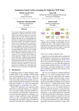 Annotator-Centric Active Learning for Subjective NLP Tasks