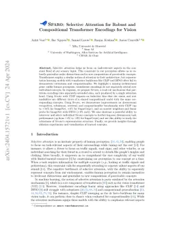 SPARO: Selective Attention for Robust and Compositional Transformer
  Encodings for Vision