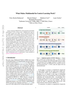 What Makes Multimodal In-Context Learning Work?