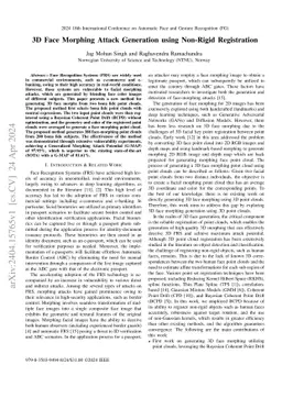 3D Face Morphing Attack Generation using Non-Rigid Registration