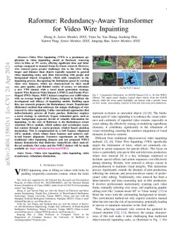 Raformer: Redundancy-Aware Transformer for Video Wire Inpainting