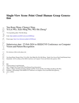 Single-View Scene Point Cloud Human Grasp Generation