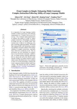From Complex to Simple: Enhancing Multi-Constraint Complex Instruction
  Following Ability of Large Language Models