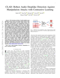 CLAD: Robust Audio Deepfake Detection Against Manipulation Attacks with
  Contrastive Learning