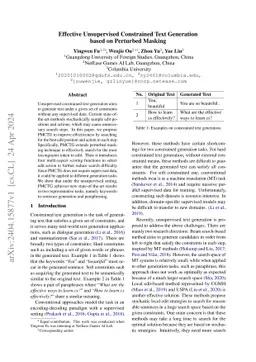 Effective Unsupervised Constrained Text Generation based on Perturbed
  Masking