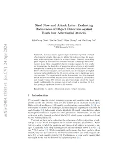 Steal Now and Attack Later: Evaluating Robustness of Object Detection
  against Black-box Adversarial Attacks