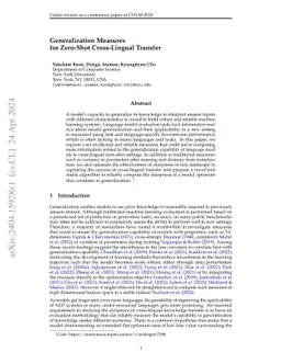 Generalization Measures for Zero-Shot Cross-Lingual Transfer