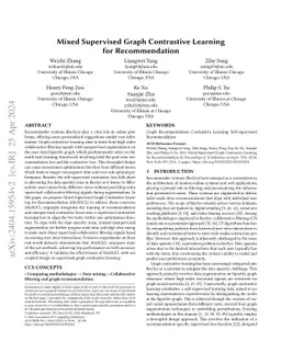 Mixed Supervised Graph Contrastive Learning for Recommendation