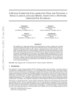 A Human-Computer Collaborative Tool for Training a Single Large Language
  Model Agent into a Network through Few Examples