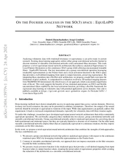 On the Fourier analysis in the SO(3) space : EquiLoPO Network
