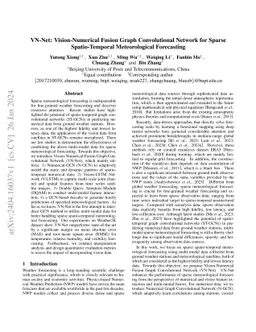 VN-Net: Vision-Numerical Fusion Graph Convolutional Network for Sparse
  Spatio-Temporal Meteorological Forecasting