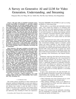 A Survey on Generative AI and LLM for Video Generation, Understanding,
  and Streaming