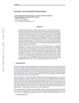 Forklift: An Extensible Neural Lifter