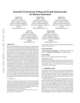 Semantic Evolvement Enhanced Graph Autoencoder for Rumor Detection