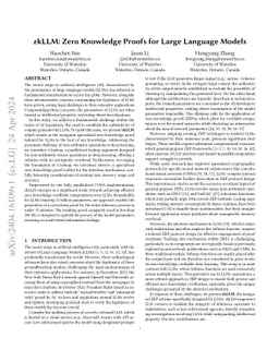 zkLLM: Zero Knowledge Proofs for Large Language Models