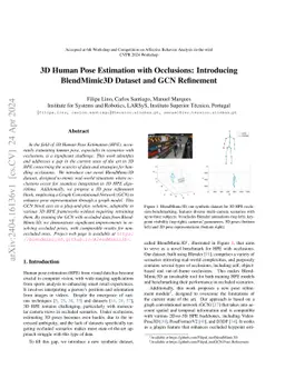 3D Human Pose Estimation with Occlusions: Introducing BlendMimic3D
  Dataset and GCN Refinement