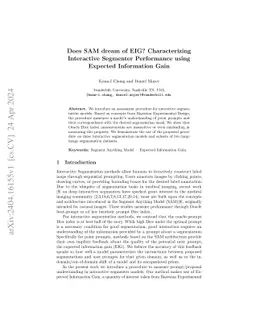 Does SAM dream of EIG? Characterizing Interactive Segmenter Performance
  using Expected Information Gain