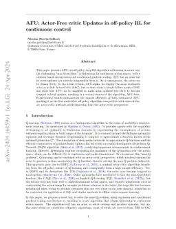 AFU: Actor-Free critic Updates in off-policy RL for continuous control