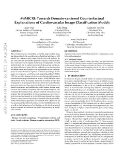 MiMICRI: Towards Domain-centered Counterfactual Explanations of
  Cardiovascular Image Classification Models