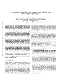 An Analysis of Recent Advances in Deepfake Image Detection in an
  Evolving Threat Landscape