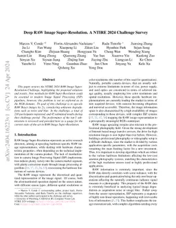 Deep RAW Image Super-Resolution. A NTIRE 2024 Challenge Survey