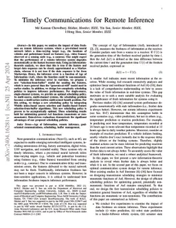 Timely Communications for Remote Inference