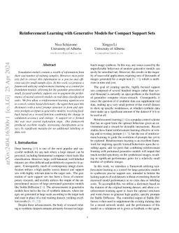 Reinforcement Learning with Generative Models for Compact Support Sets