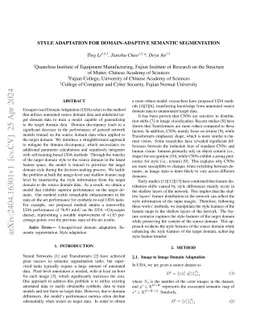 Style Adaptation for Domain-adaptive Semantic Segmentation