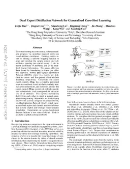 Dual Expert Distillation Network for Generalized Zero-Shot Learning