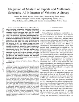 Integration of Mixture of Experts and Multimodal Generative AI in
  Internet of Vehicles: A Survey